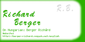 richard berger business card